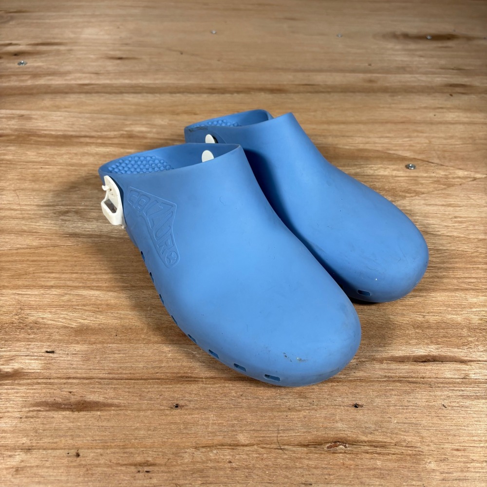Calzuro Classic Light Blue Rubber Clogs Professional Nursing Shoes Italy 38-39